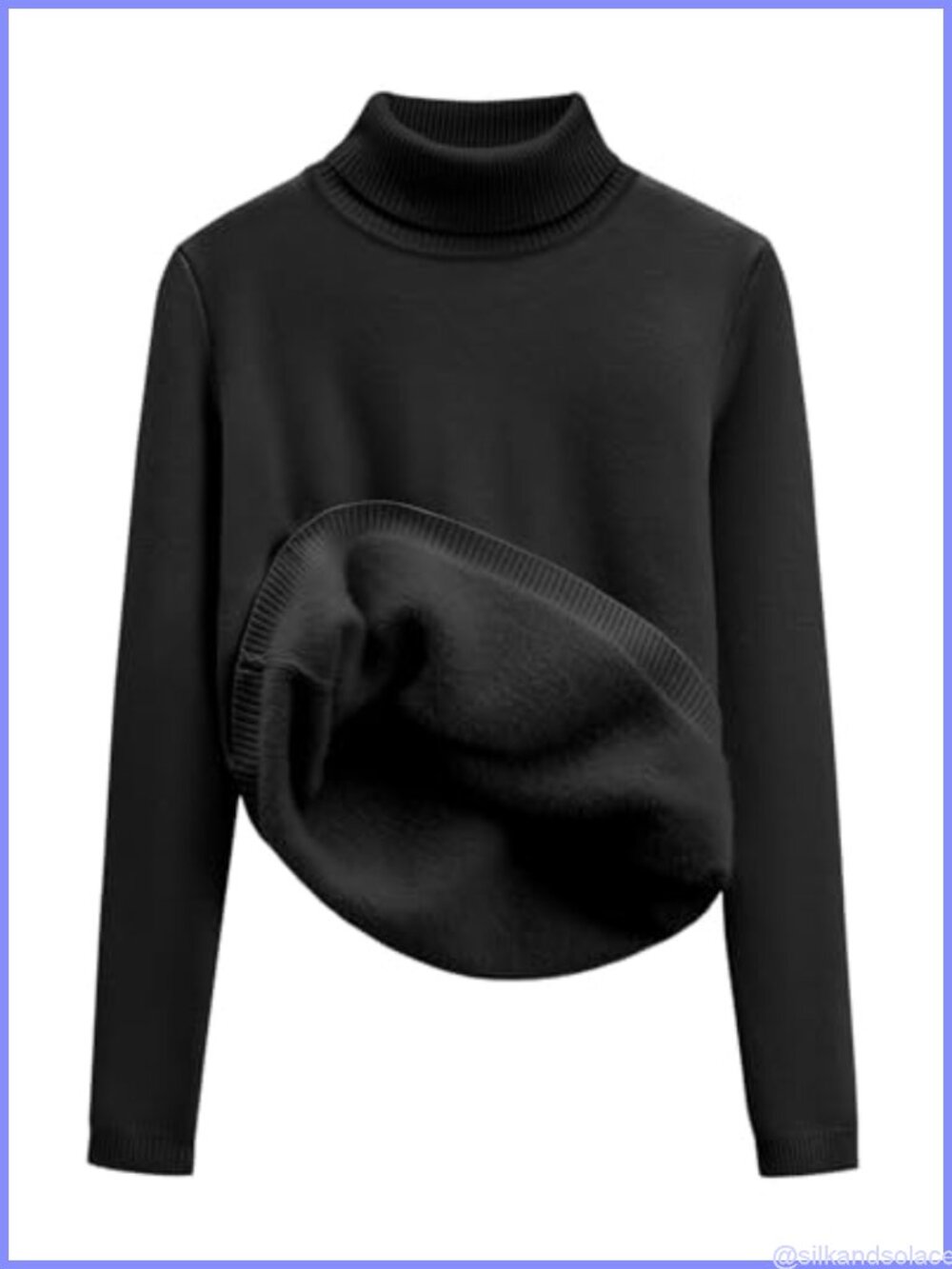 Turtleneck Sweater Sherpa Fleece Lined Thermal Pullover